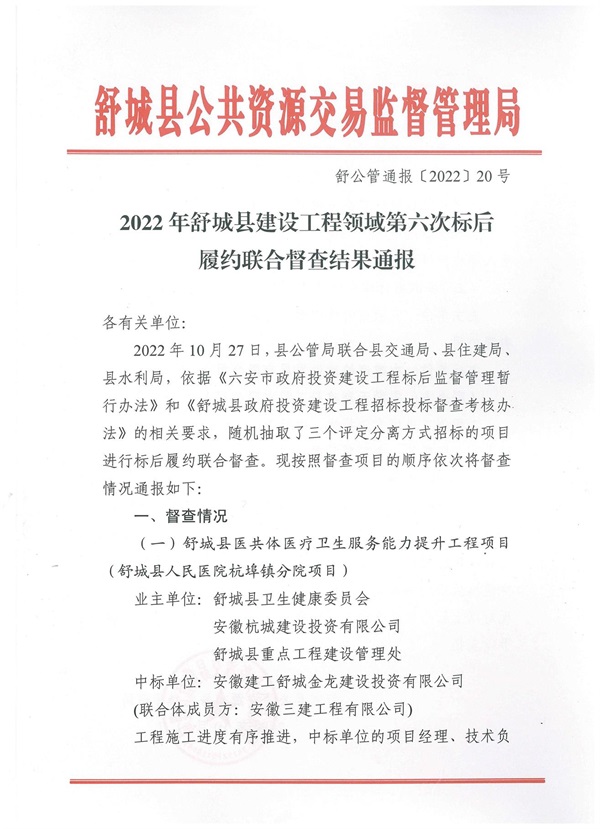 舒城最新招标工程概览概览及招标信息解读